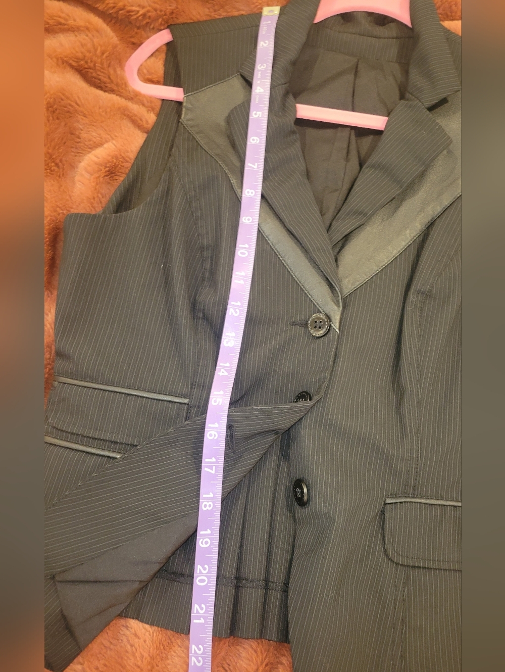 Y2k Black Pinstripe Vest - Picture 5 of 10
